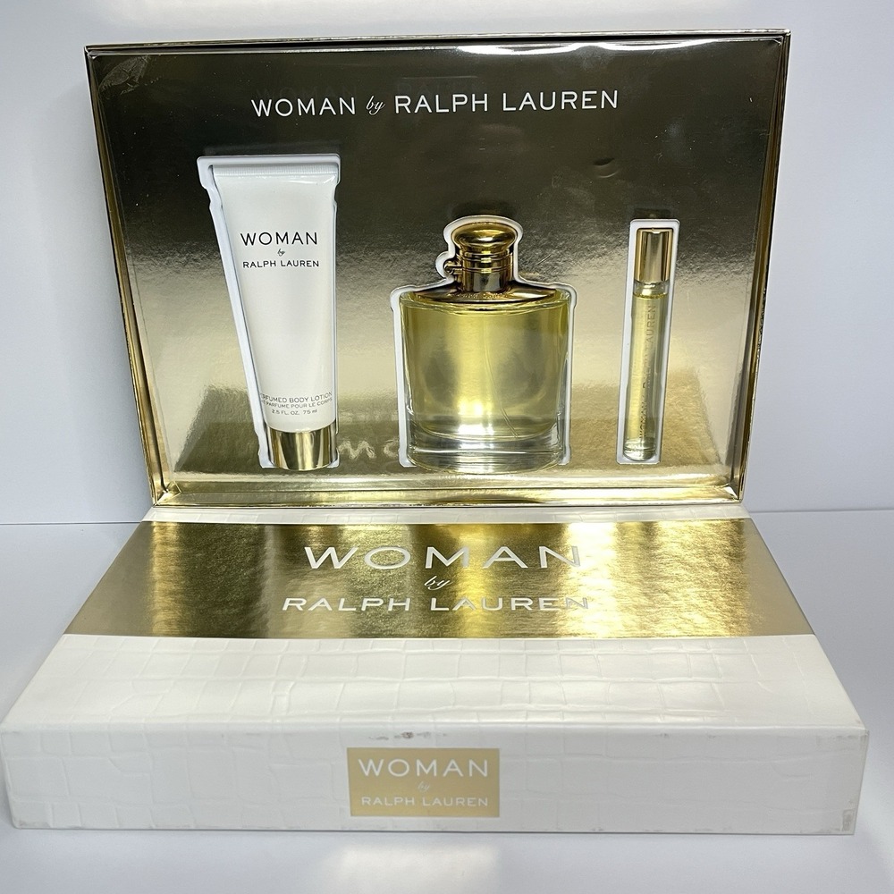 WOMAN By Ralph Lauren 3 piece ~ Gift set EDP 3.4 Oz. Perfume Spray NEW